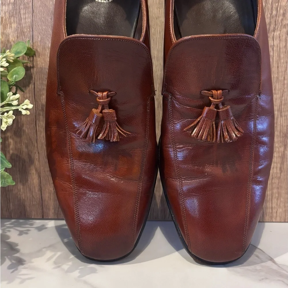 Florsheim Brown Leather Tassel Loafers